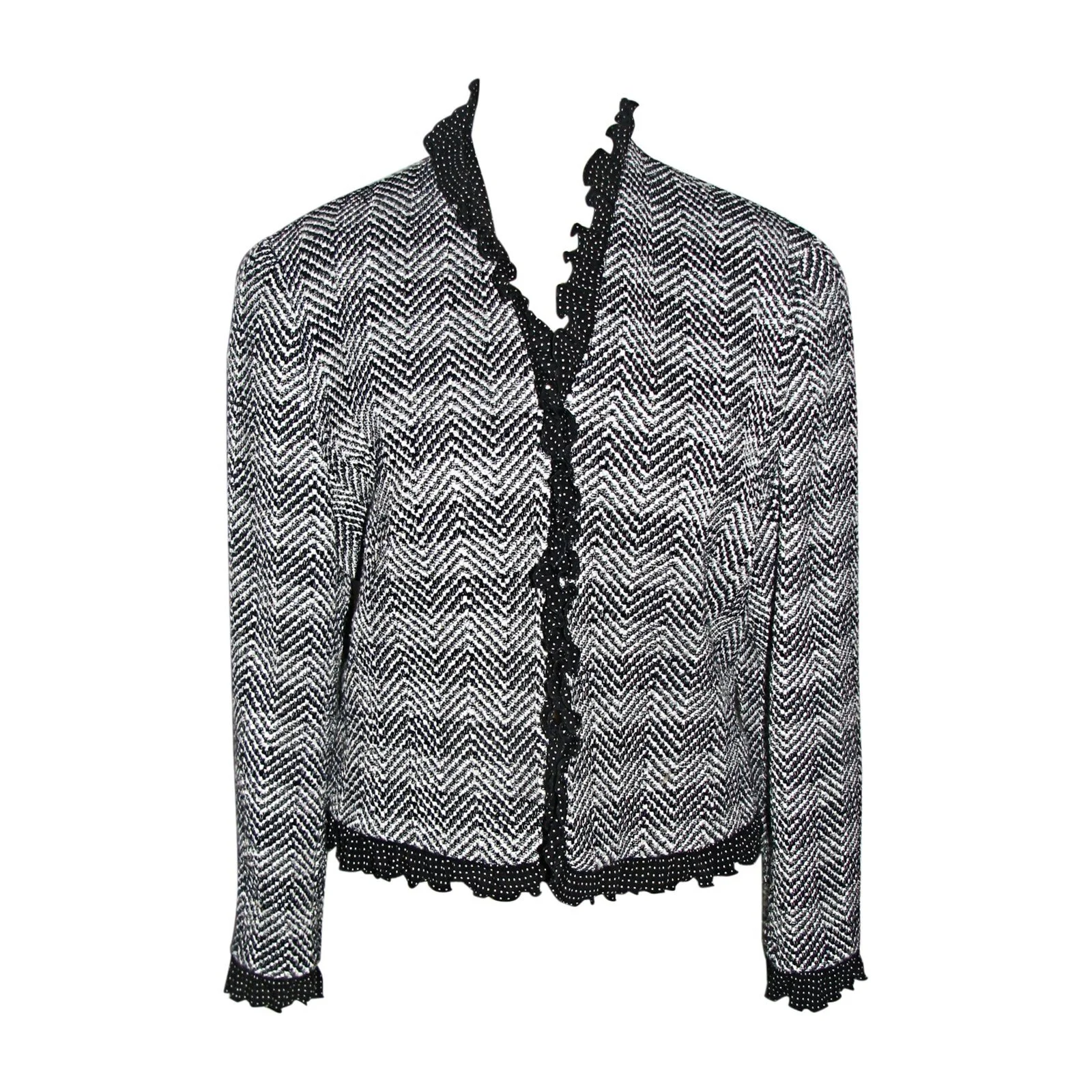 Escada Silk Layered Tweed Jacket in Grey