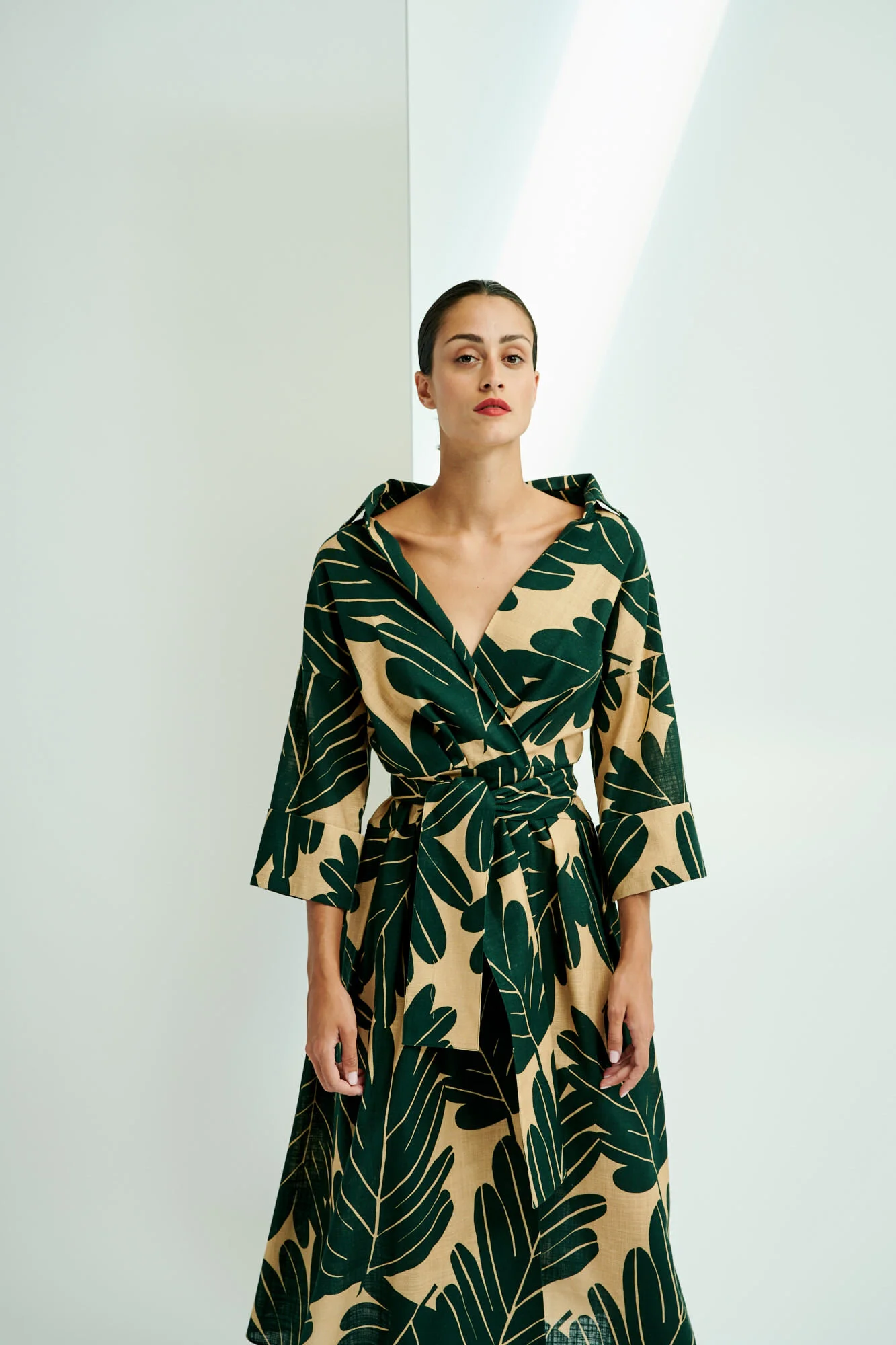 Natan Leaf-Patterned Midi Dress