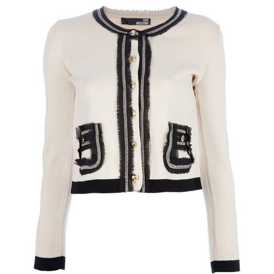 Love Moschino Knit Cardigan with Black and Silver Trim — UFO No More