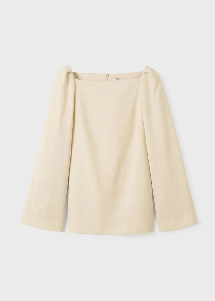 Toteme Square Neck Blouse in Champagne