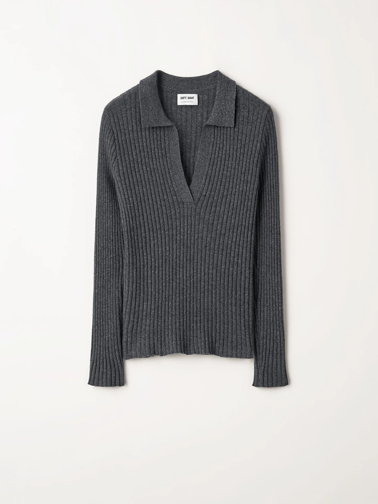 Soft Goat Piqué Shirt in Dark Grey