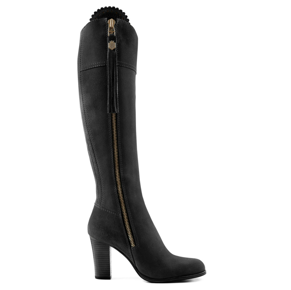 Fairfax & Favor The Regina High Heeled Boot in Black Suede.png