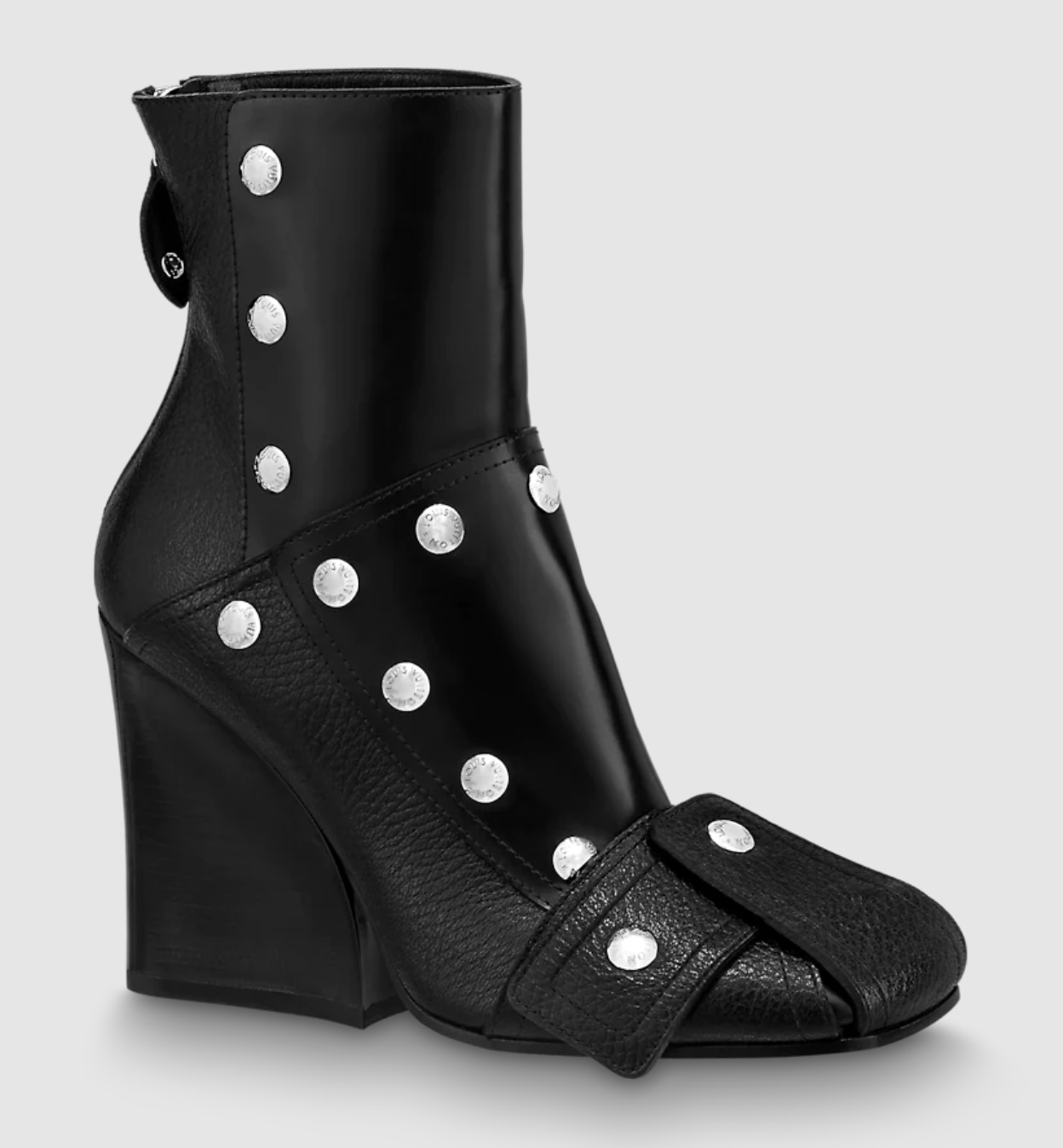 Louis Vuitton Patti Wedge Ankle Boots in Black Leather — UFO No More