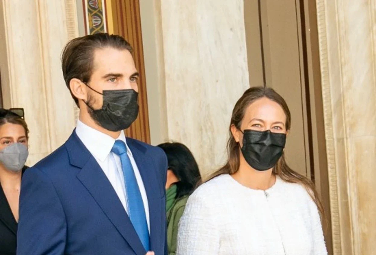 princess nina of greece pre wedding dress Love match: Prince Philippos of Greece and Denmark and wife Princess Nina look utterly besotted in candid tennis snap