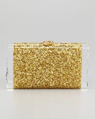Edie Parker Lara Clutch in Gold Confetti