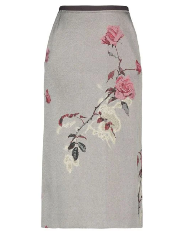 Dries Van Noten Floral-Print Jacquard Skirt