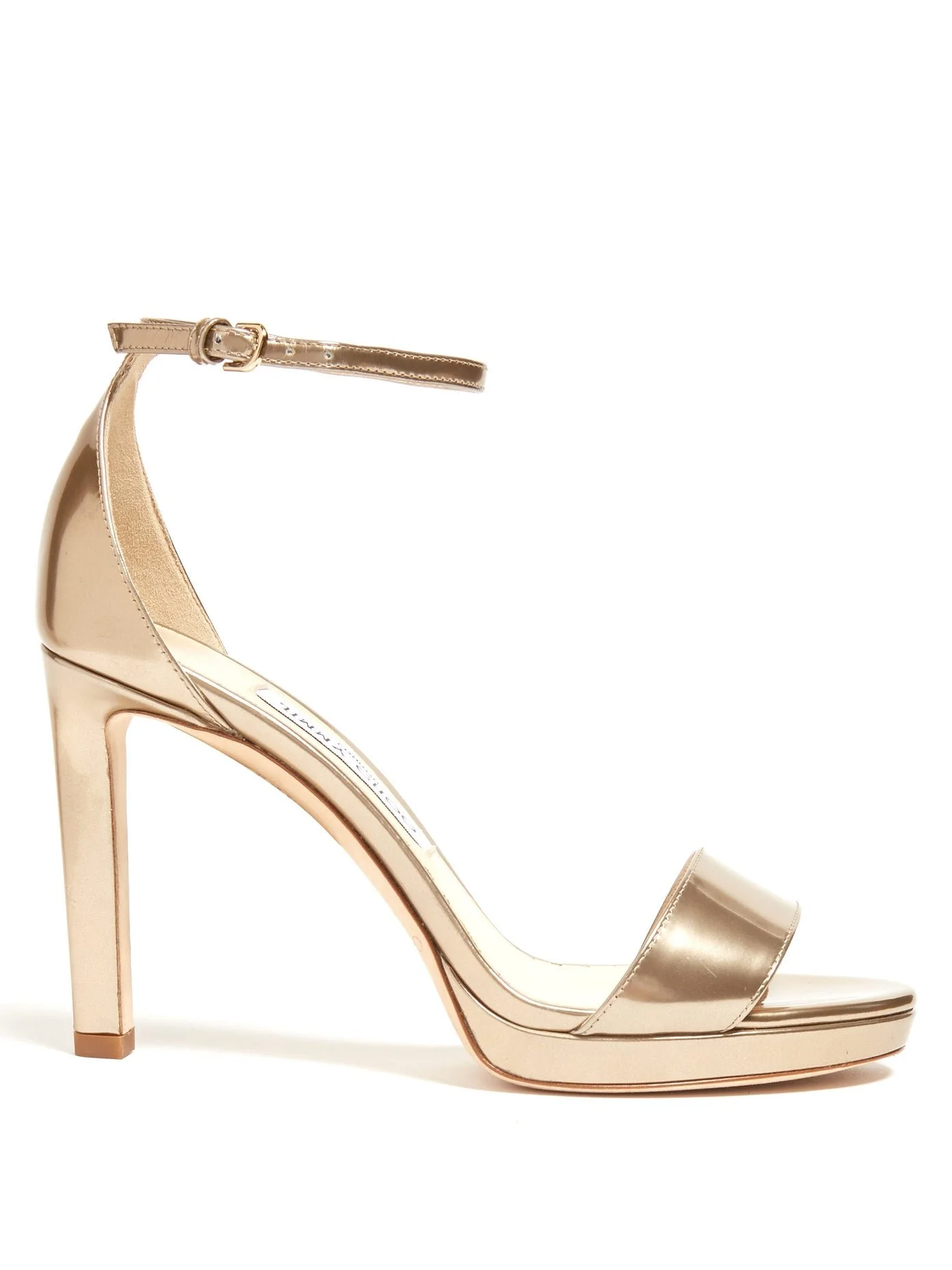 Jimmy Choo Misty 100 Sandals in Gold Leather