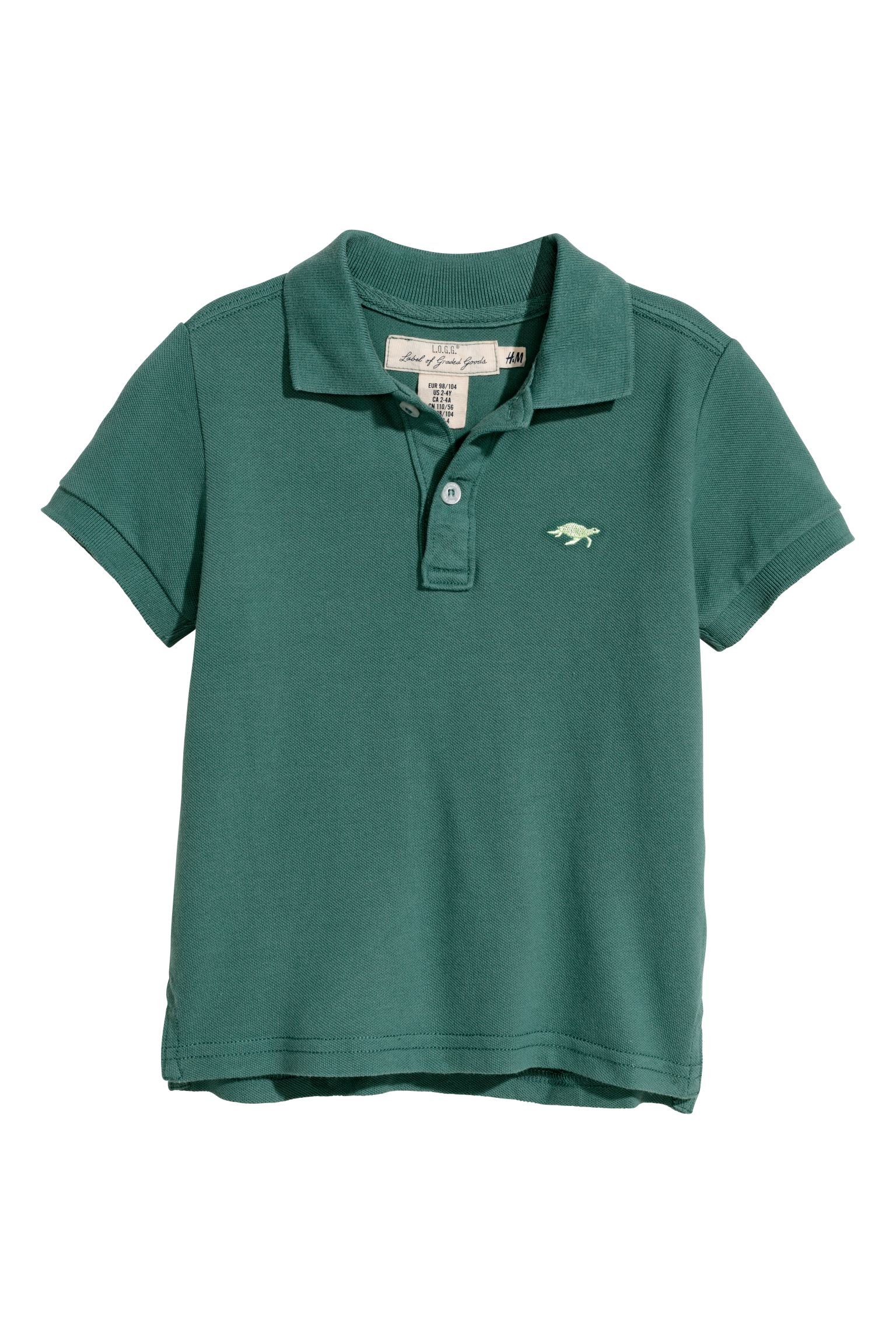 H&M Polo Shirt with Turtle Embroidery in Dark Green.jpg