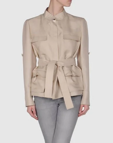Valentino Silk-Crepe Safari Jacket in Beige