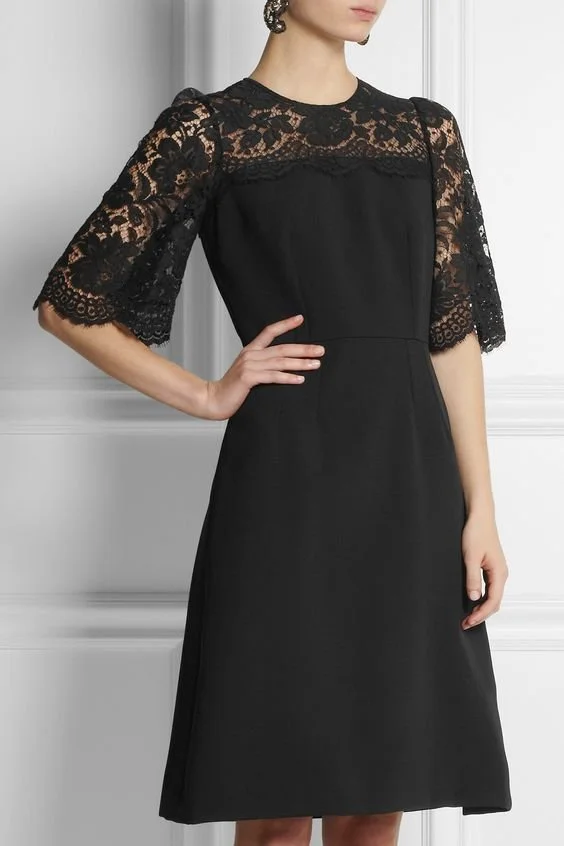 Dolce & Gabbana Heritage Lace-Trimmed Crepe Dress