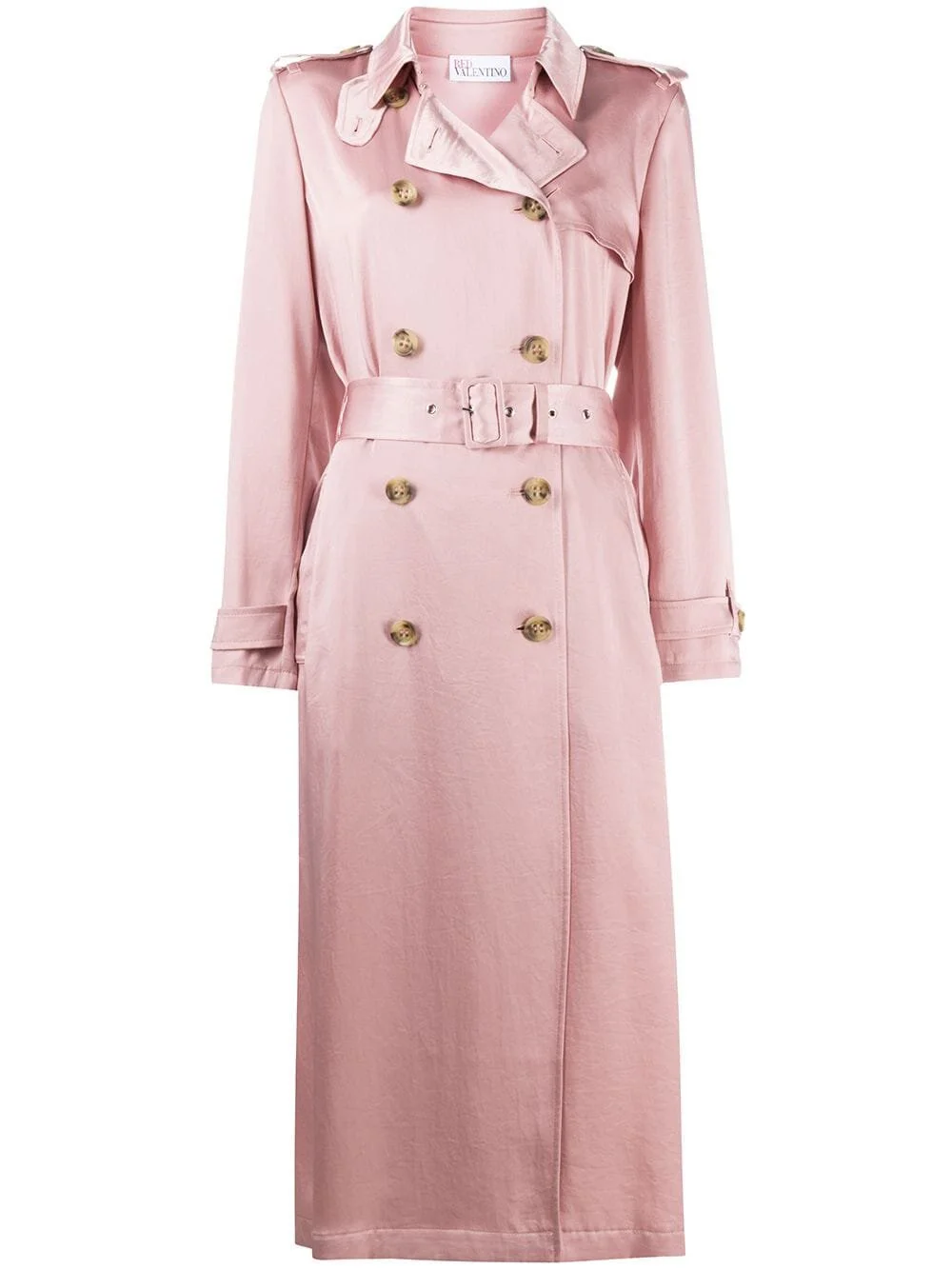 Red Valentino Satin Trench Coat in Pink