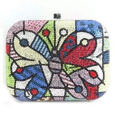 Romero Britto Butterfly Crystal Clutch