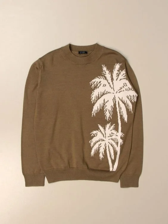 Il Gufo Plam Tree Cotton Knit Sweater