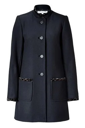 Paul &amp; Joe Leopard Print Trims Coat in Purple