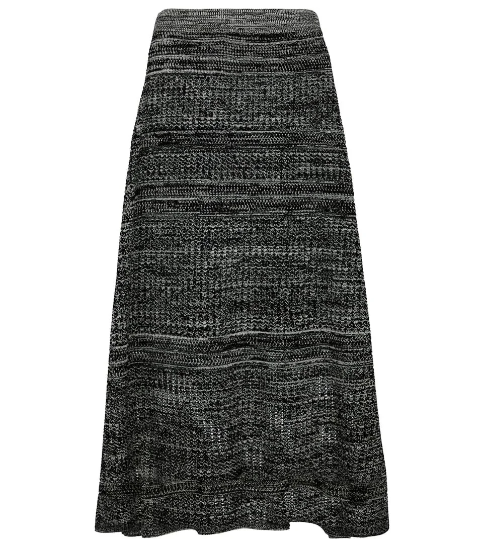 Proenza Schouler White Label Silk and Cotton Knit Midi Skirt