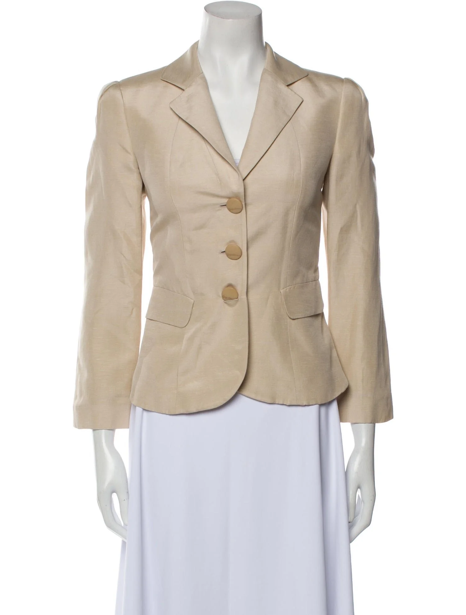 Giorgio Armani Pointed Collar Blazer in Neutral