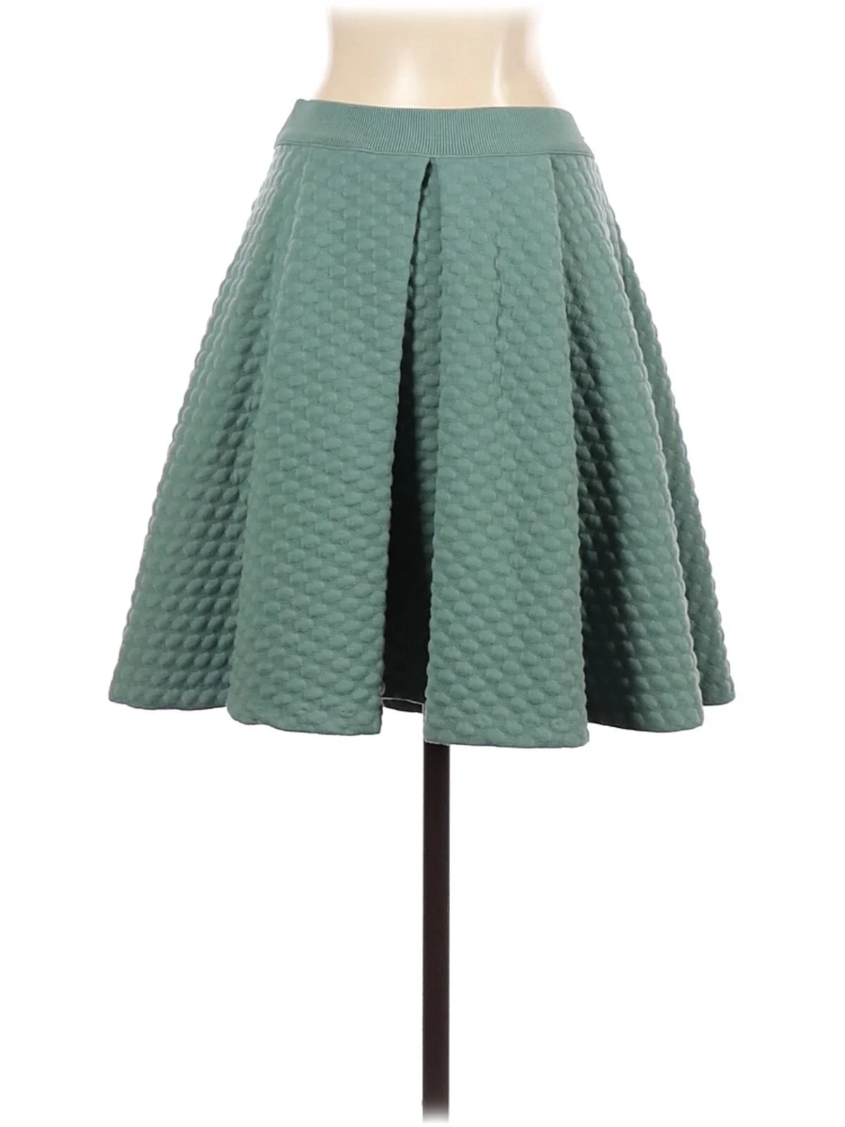 H&M Waffle-Knit A-Line Skirt in Black