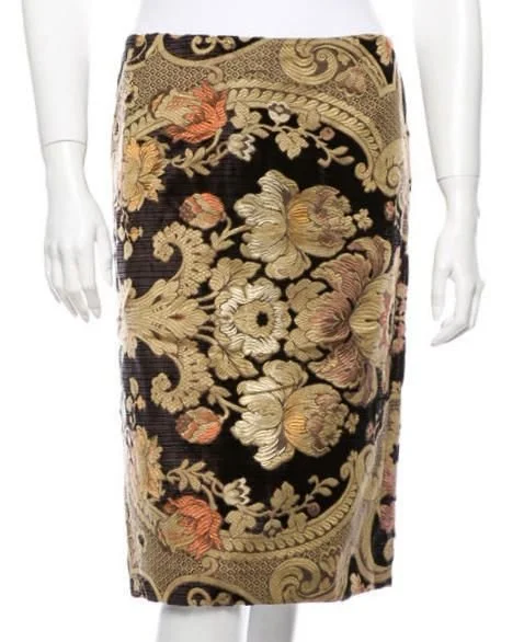 Miu Miu Floral Jacquard Skirt