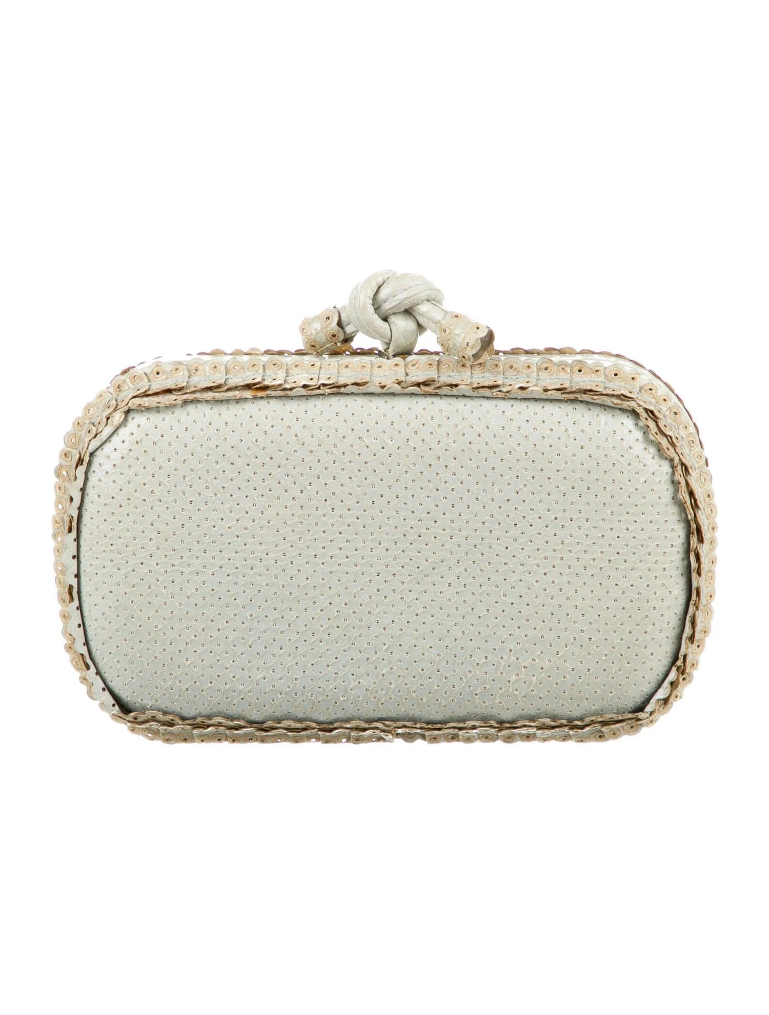 Bottega Veneta Knot Clutch in Nude Perforated Leather