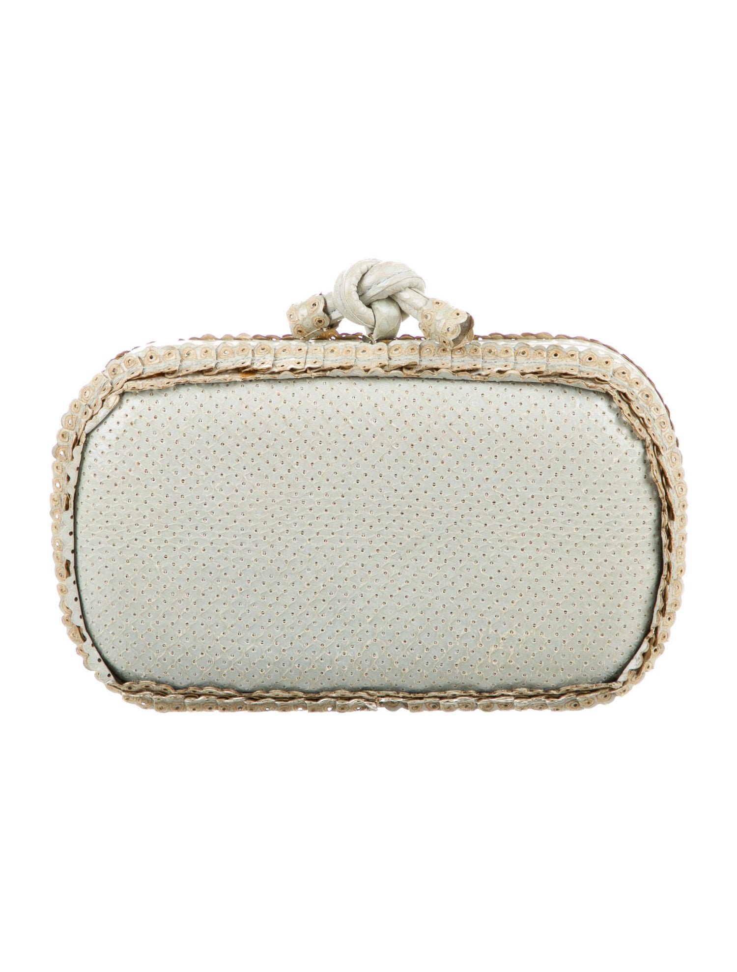 Bottega Veneta Knot Clutch in Nude Perforated Leather — UFO No More