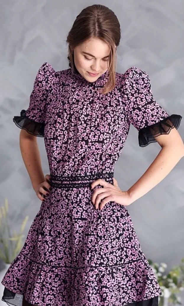 Pia Tjelta Amelia Dress in Purple Flower Print