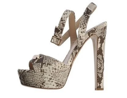 snakeskin platform sandals