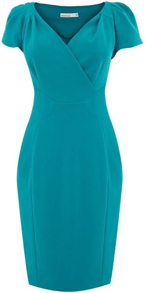 Karen Millen Tailored Crepe Dress in Turquoise — UFO No More