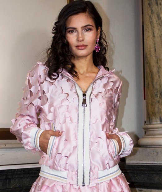 TSH Josie Bomber Jacket in Pink Flowers