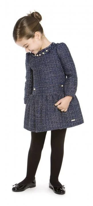 Pili Carrera Pearl-Button Tweed Dress