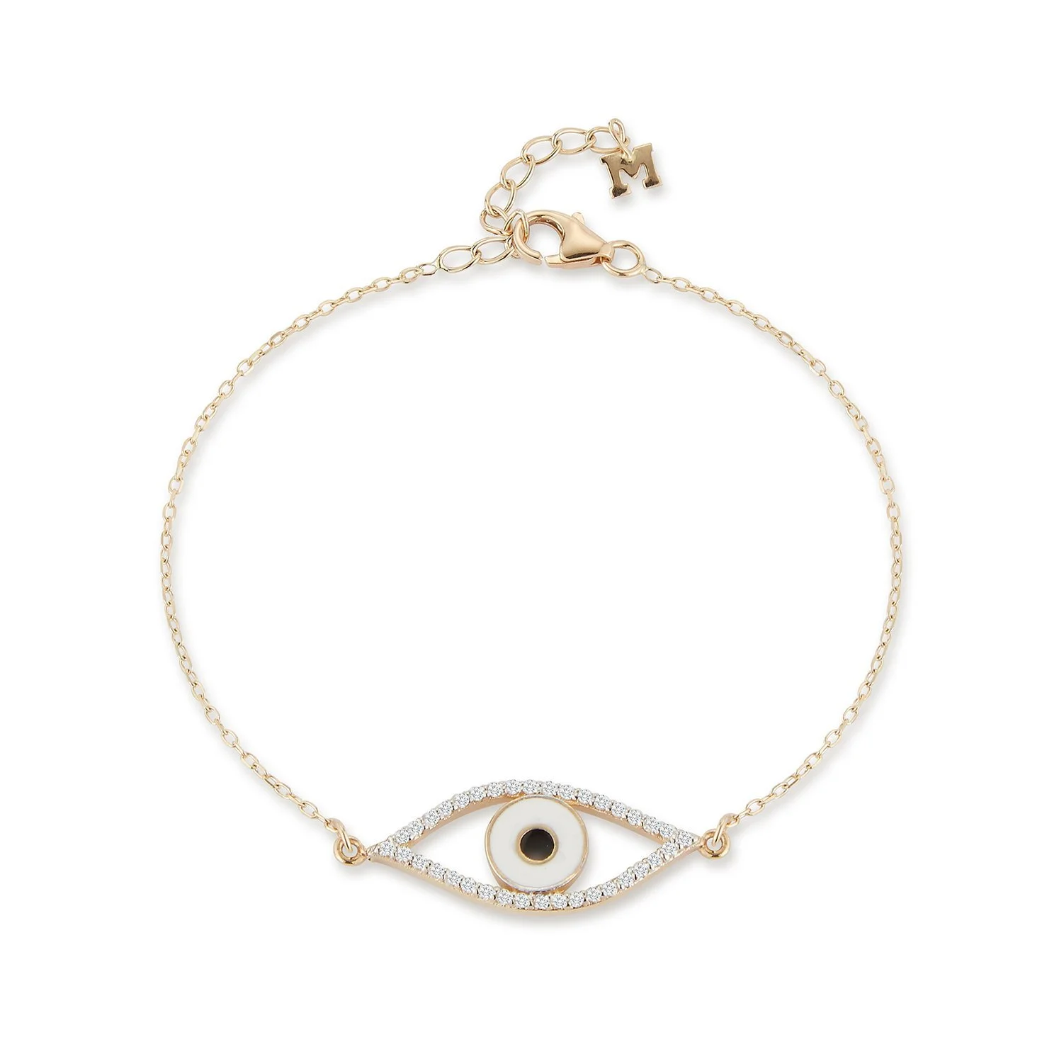 Mateo Eye of Protection Bracelet in 14k Gold Diamond