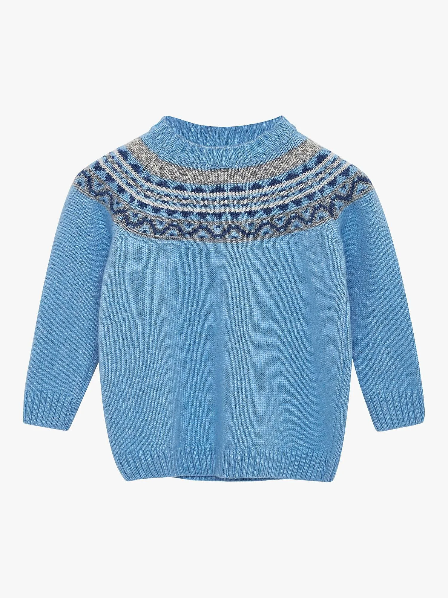 Thomas Brown Frankie Fair Isle Jumper in Pale Blue