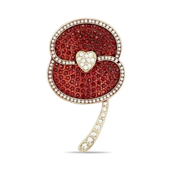 Poppy Shop Dame Vera Lynn Crystal Pearl Brooch