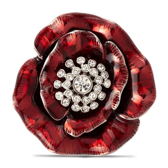 Poppy Shop Crystal Flower Brooch