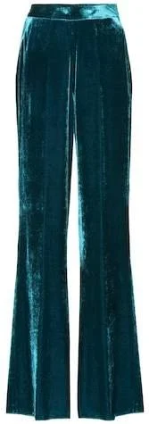 Etro Crushed-Velvet Wide-Leg Trousers