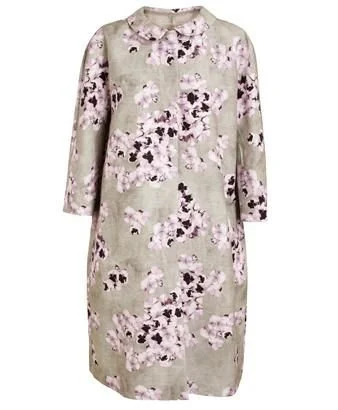 Giambattista Valli Floral Printed Cotton-Blend Coat in Beige/Red