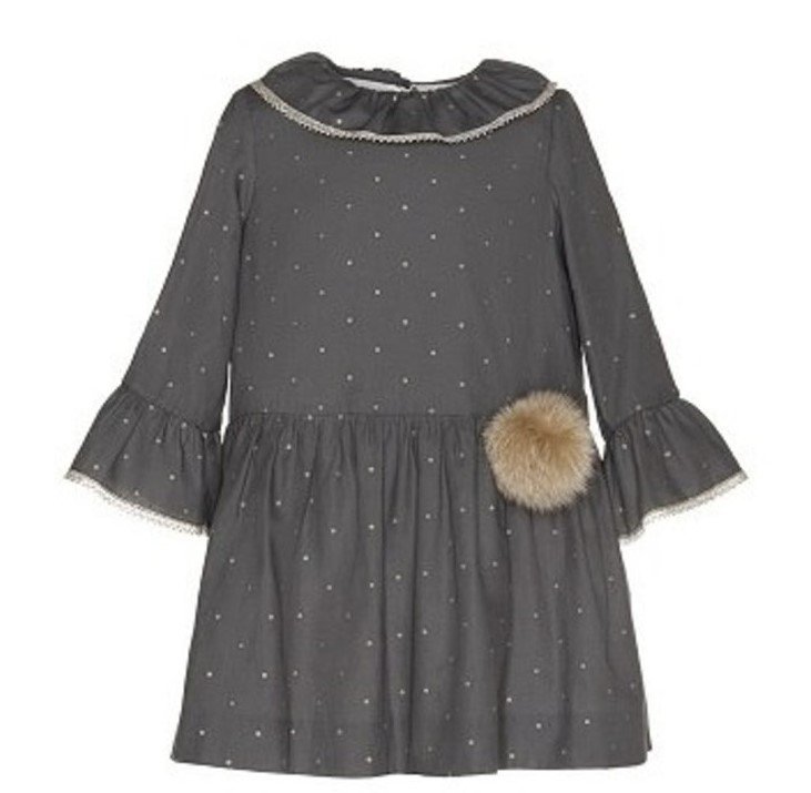 Nanos Frilled Dot Dress with Pom Pom.jpg