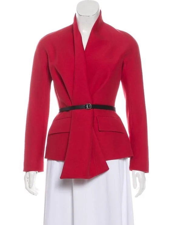 Christian Dior Belted Wrap Jacket in Red