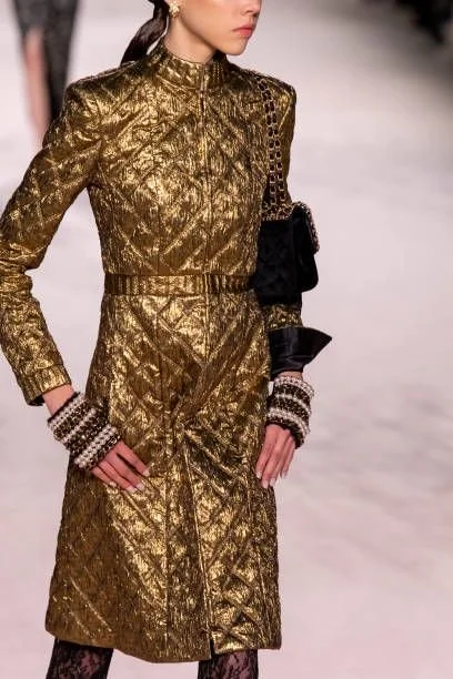 Chanel Gold Quilted Coat