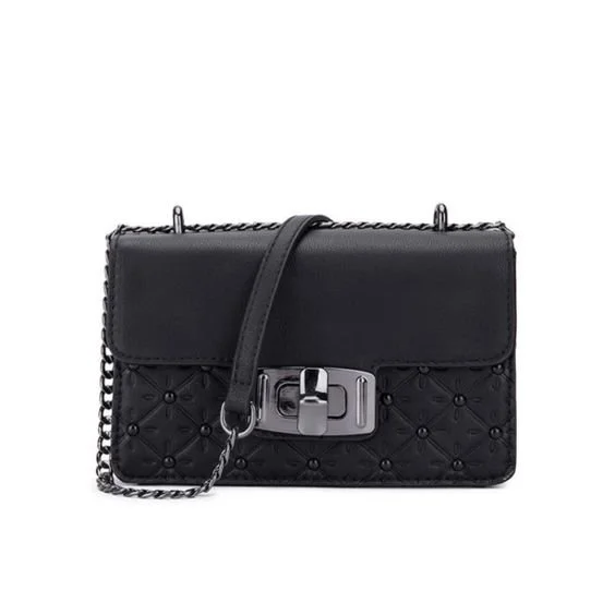 Zara Embossed Crossbody Bag in Black