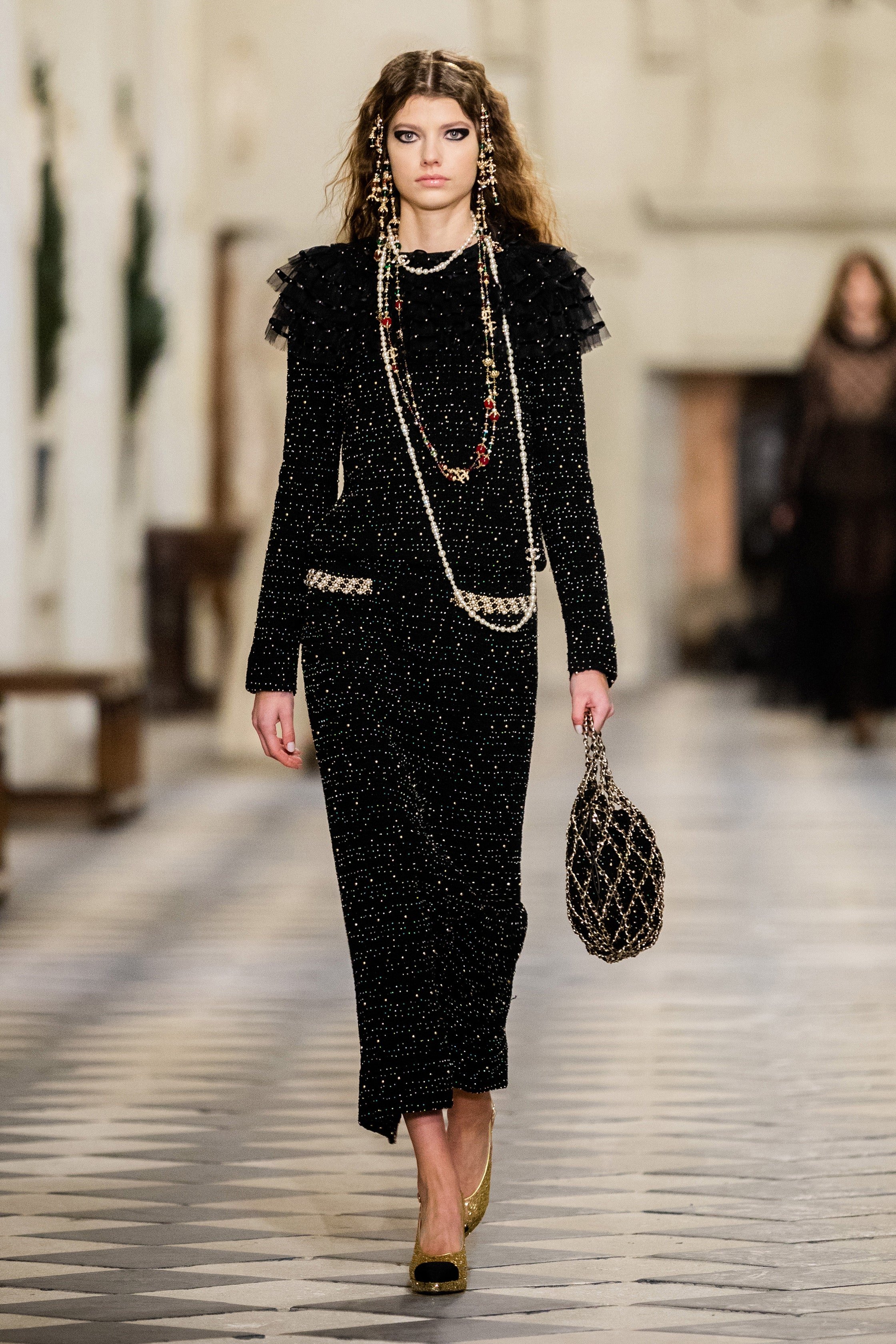 Chanel Black Quilted Lambskin, Faux Pearls, Sequins And Chain Fringe Mini  Classic Square Flap Gold Hardware, 2020 Available For Immediate Sale At  Sotheby's