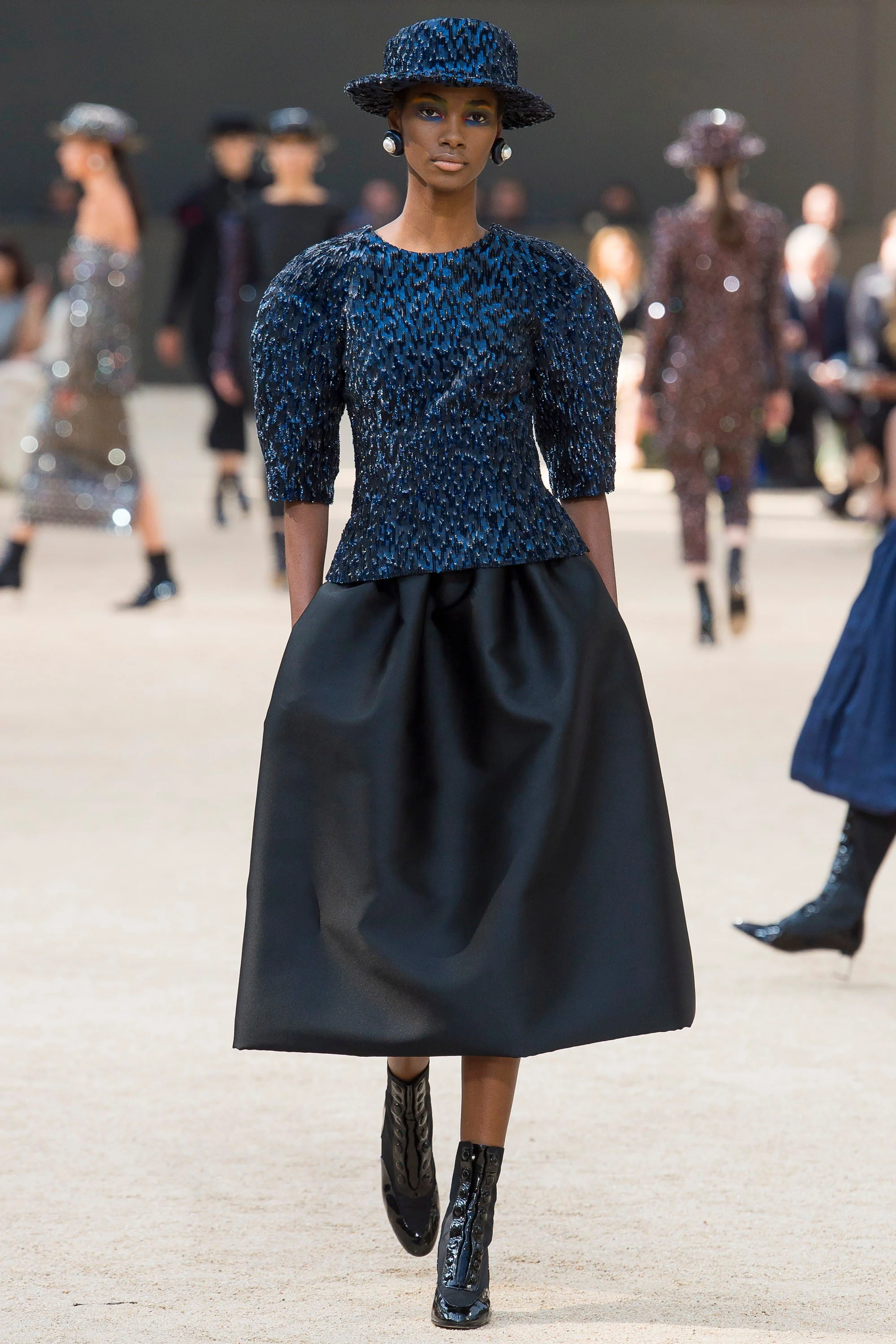 Chanel Ruffle and Pearl Embellished Tweed Ankle-Length Dress  UFO No More
