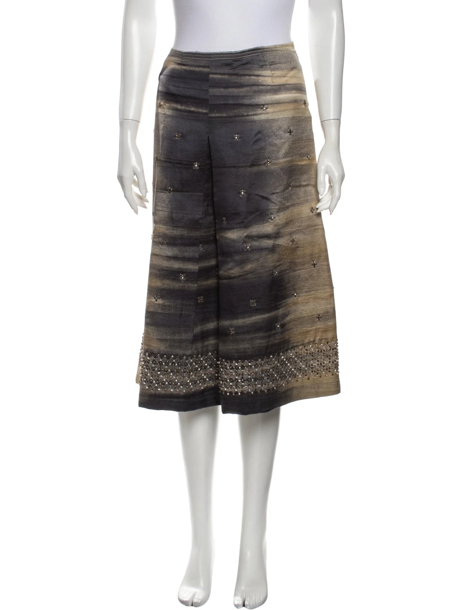 Prada Wool Knee-Length Embellished Skirt