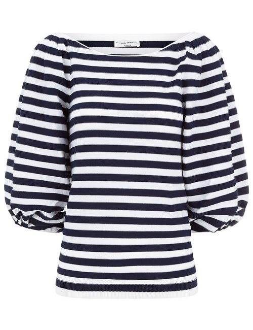 Sonia Rykiel Striped Cotton Shirt with Puff Sleeves — UFO No More