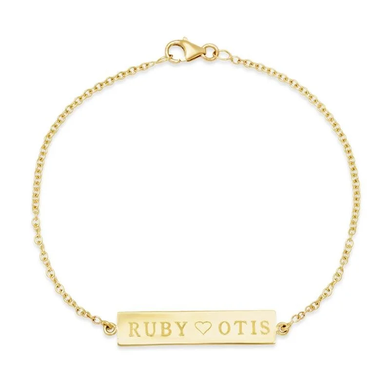 Jennifer Meyer Personalized Nameplate Bracelet in Yellow Gold