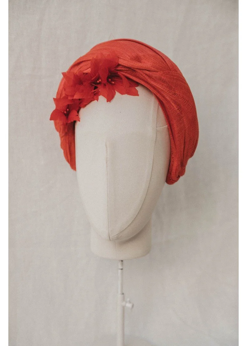 Cherubina Giulia Headband in Coral