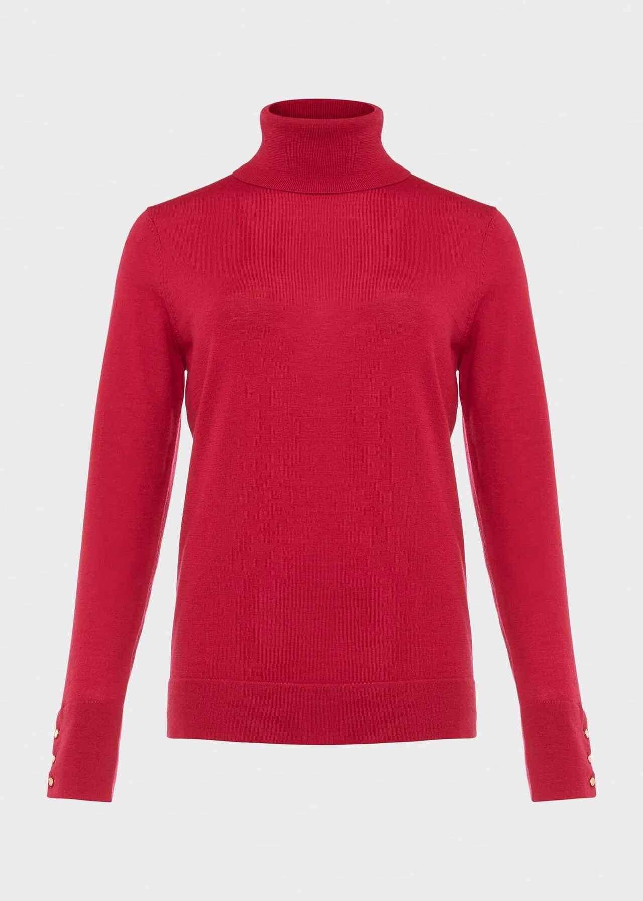 Hobbs Lara Merino Wool Roll Neck Jumper in Granita Pink