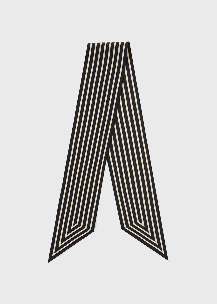 Toteme Signature Monogram Silk Ribbon Scarf