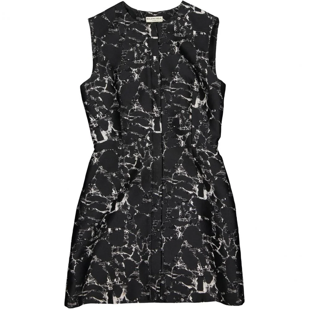 Balenciaga Marble Jacquard Zip City Dress