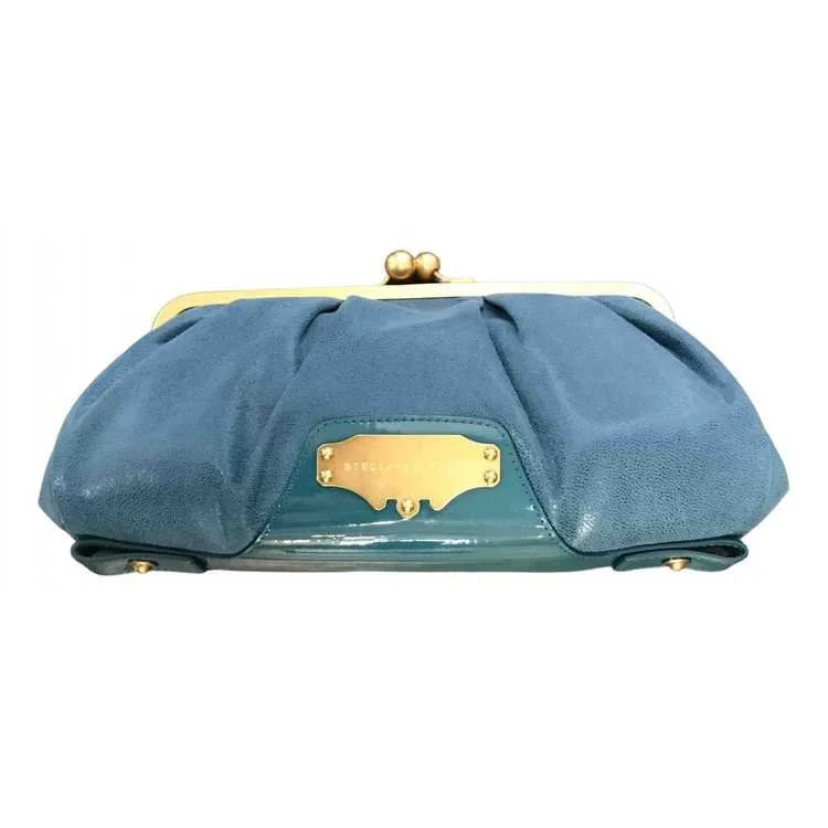 Stella McCartney Faux Leather Clutch in Blue.jpg