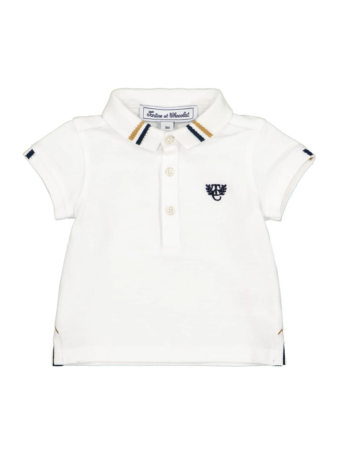 Tartine et Chocolat Embroidered Logo Polo Shirt in White